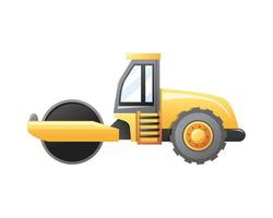 Vector illustration Steamroller construction vehicle