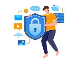 Concept illustration of data security technology vector