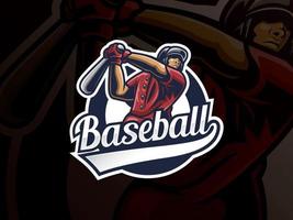 diseño de logotipo deportivo de béisbol vector