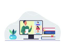 Online education concept illustration vector
