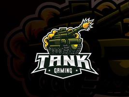 Tank mascot sport logo design vector