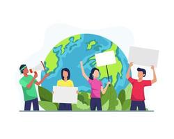 Environmental activists illustration vector