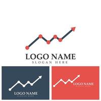 diseño de logotipo de vector financiero y de inversión con ilustración de gráfico de finanzas de flecha