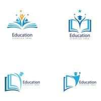 libros y graduados icono vector educación logo plantilla