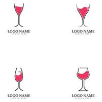 Set Of wine glass icon vector illustration template