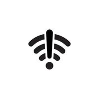 No Internet Connection Icon Vector. Wifi Off with Exclamation Mark Symbol