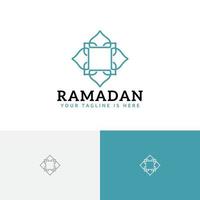 Abstract Mosaic Islamic Culture Ramadan Event Muslim Community Line Logo vector