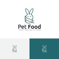 Organic Pet Food Bunny Rabbit Cute Animal Monoline Style Logo vector