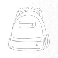 Bag coloring page for kids vector