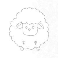 Sheep Coloring page for kids vector