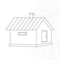 Village home Coloring page for kids vector