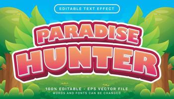 paradise hunter 3d text effect and editable text effect with leaf illustration