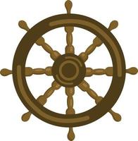 Hand Wheel Ship Helm Vector Illustration