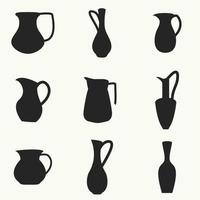 Vector illustrations on the theme decanters, pitchers