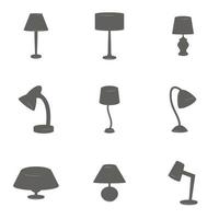 lámparas de mesa de icono de vector simple