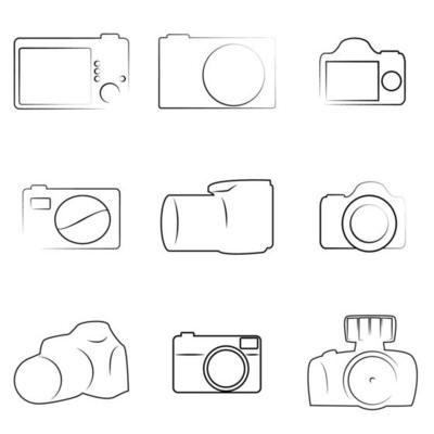 Vector illustrations on the theme of the cameras