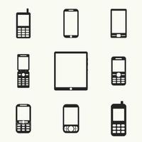 Vector illustrations on the theme mobile phone, smartphone