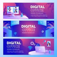 Set of Digital Office Banners vector