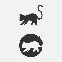 logotipo de gato y vector animal icono huella gatito calico logo perro símbolo dibujos animados carácter signo ilustración garabato diseño