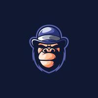 logotipo de la mascota del chimpancé vector