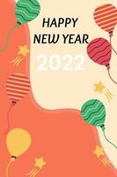 Greeting Card Happy New Year 2022 vector