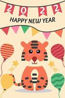 Greeting Card Happy New Year 2022 vector