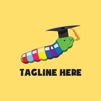 Graduation Rainbow Caterpillar Logo vector