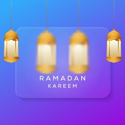 ramadan kareem glass morphism illustration