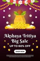 akshaya tritiya illustration vertical sale banner vector