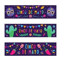 Cinco De Mayo Banner Set vector