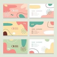 Abstract Pastel Color Business Card vector