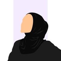 ilustración de una hermosa mujer musulmana usando hiyab. vector