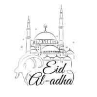 Illustration of Eid Al Adha handwritten lettering vector