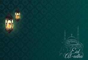 Vector illustration of Eid Al Adha lantern card