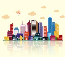 Colorful building and city background vector