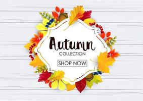 ilustración vectorial de banner de venta de colección de otoño vector
