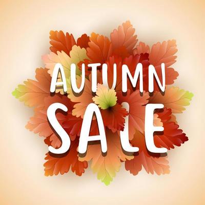 Autumn sale flyer template with lettering