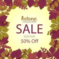 ilustración vectorial de banner de venta de otoño vector