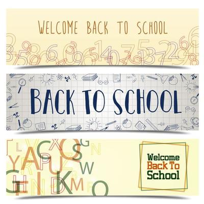 Back to school banner set