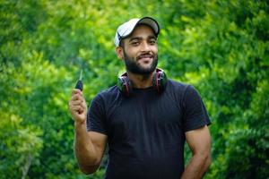 man with his car key photo