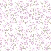 Seamless pattern with cherry blossoms vector