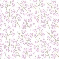 Seamless pattern with cherry blossoms vector