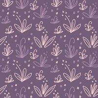 Seamless pattern with abstract delicate pink flowers vector