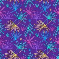 Seamless pattern with neon tropical palm leaves vector