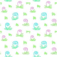 Seamless pattern with roses in doodle style vector