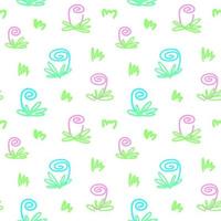Seamless pattern with roses in doodle style vector