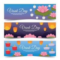 Vesak Day Banner Collection vector