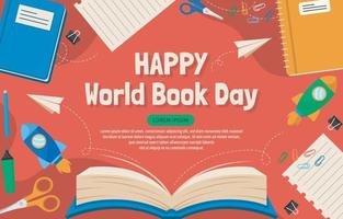 Colorful World Book Day Template vector