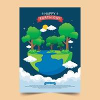 Earth Day Poster Template vector