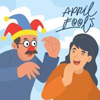 A Couple Celebrating April Fools Day vector